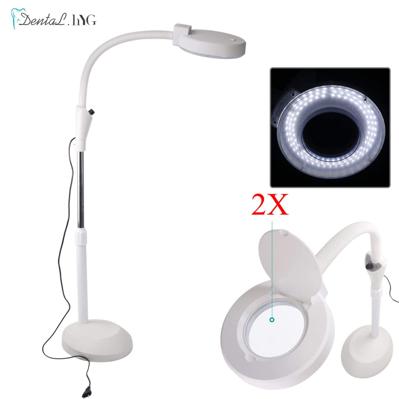 Lampe Loupe LED Professionnelle sur Pied - Grossissement 2X pour Esthétique