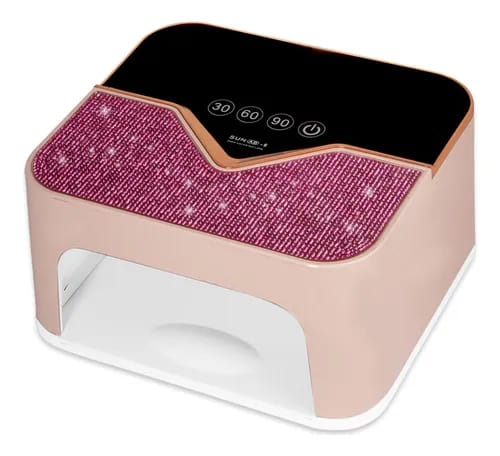 Lampe UV/LED Professionnelle 220W – Séchage Rapide Ongles Gel & Résine – Design Strass Rose & Or