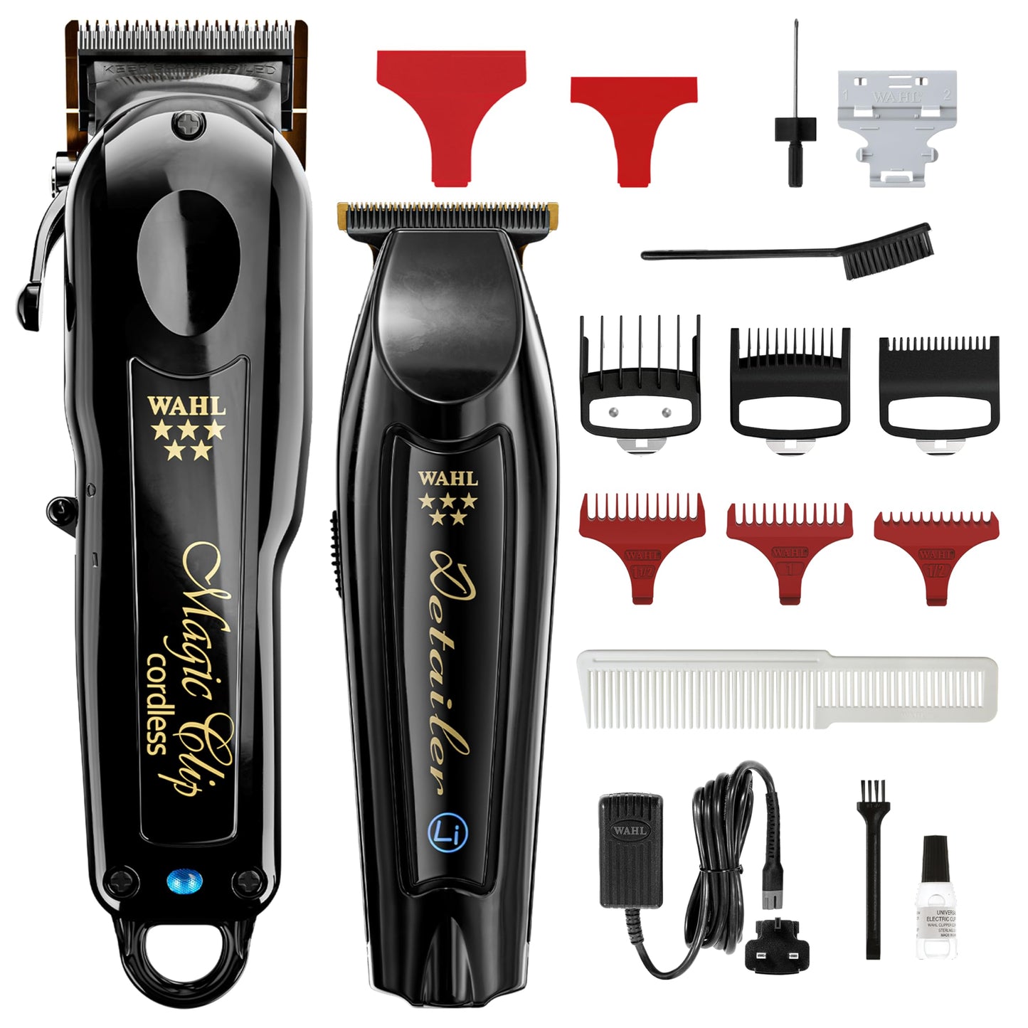 Pack Premium Wahl Cordless Barber Combo – Magic Clip & Detailer Li Noir – Édition Limitée