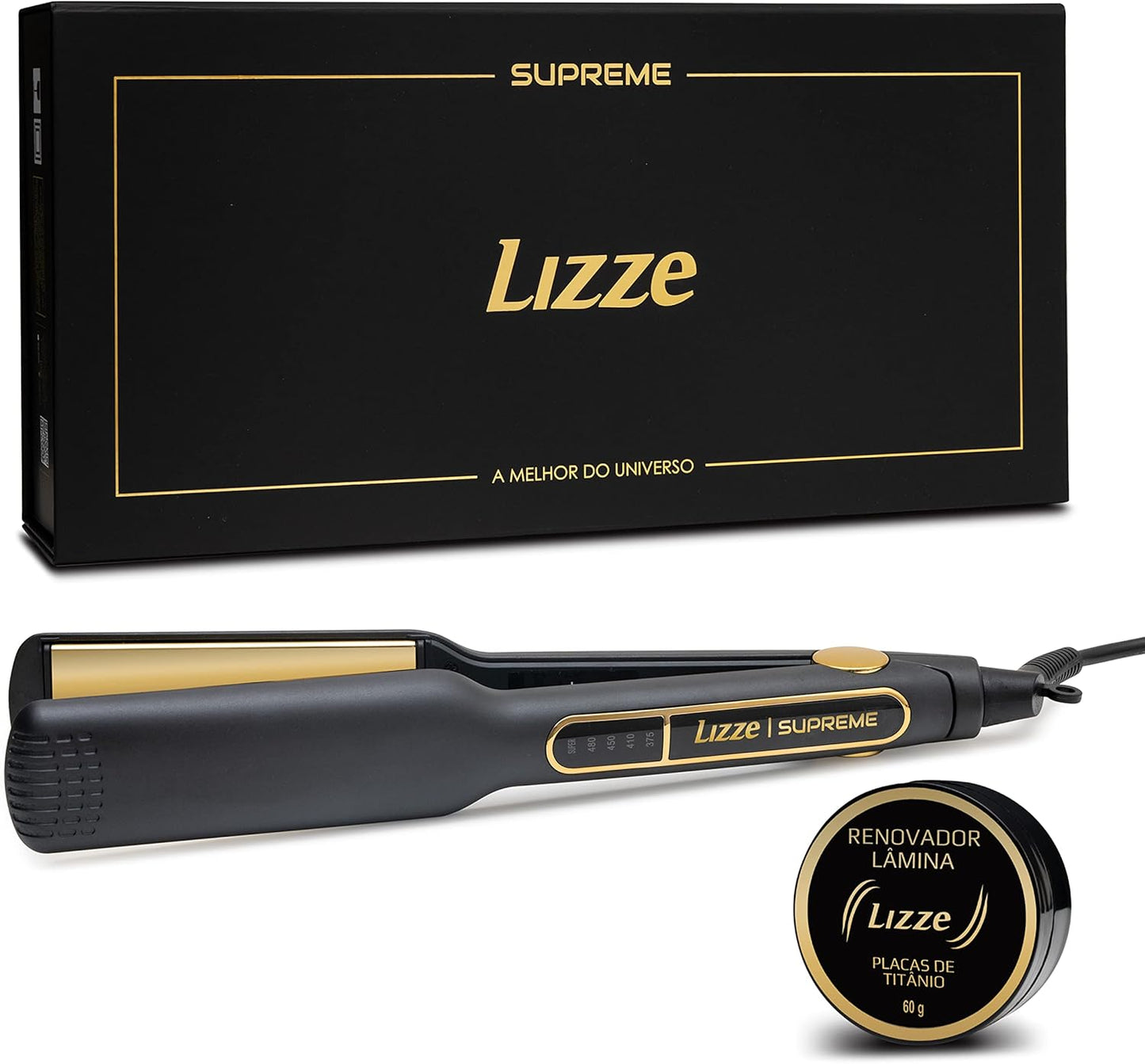 Lizze Supreme : Lisseur Professionnel Lizze Supreme – Le Plus Rapide au Monde – Plaques en Titane 252°C (485°F) – Spécial Lissage Brésilien & Progressif