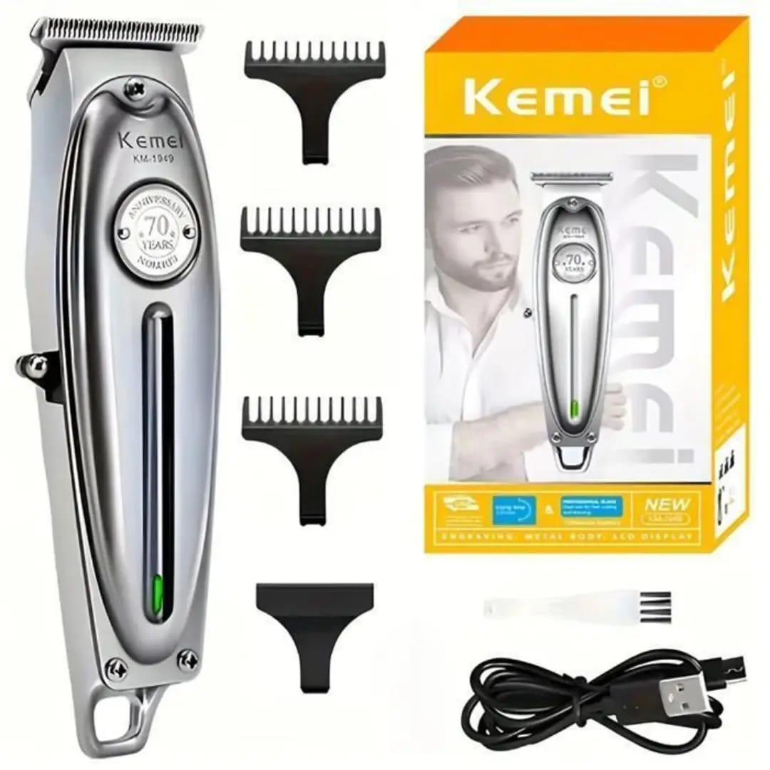 Tondeuse Kemei KM-1949 Édition 70 Ans – Corps Métal & Coupe Haute Précision