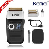 Rasoir Électrique Professionnel Kemei KM-2027 – Double Grille Titane & Écran LCD