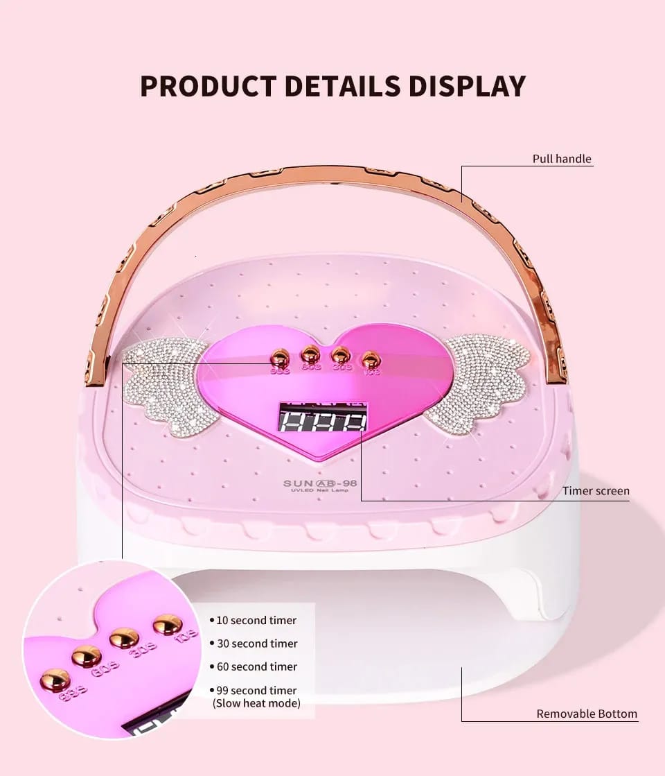 Lampe UV/LED Professionnelle 2-en-1 avec Support Articulé – Idéale Mains & Pieds – Design Détachable