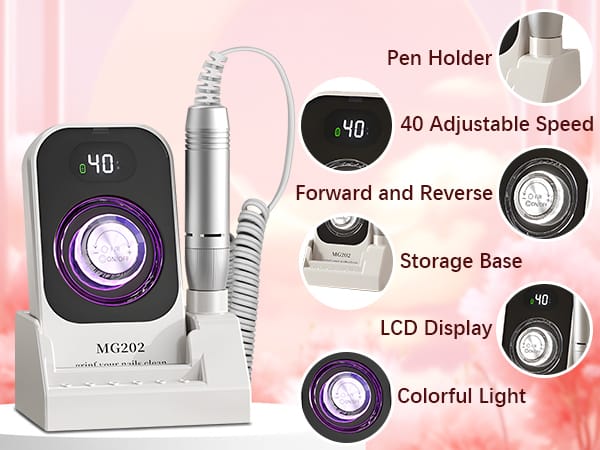 Ponceuse à Ongles Électrique Portable Sans Fil – Stylo de Précision LED avec Écran LCD & Recharge USB-C