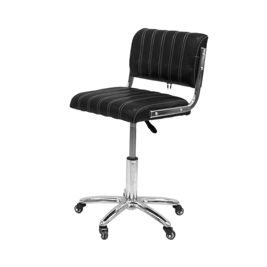 Chaise de Coiffure Professionnelle à Roulettes – Hauteur Réglable – Noir