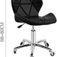 Tabouret de Maître : Tabouret de Salon Professionnel à Roulettes – Assise Design Capitonnée Noire – Hauteur Réglable 68-80cm