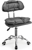 Tabouret Technique Rembourré avec Dossier – Assise Grand Confort pour Coiffeur & Esthéticienne – Gris Anthracite