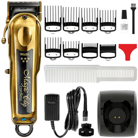 Tondeuse Professionnelle Wahl 5 Star Gold Magic Clip – Lames Titanium & DLC, Moteur Haute Performance, Dual Voltage & Socle Inclus