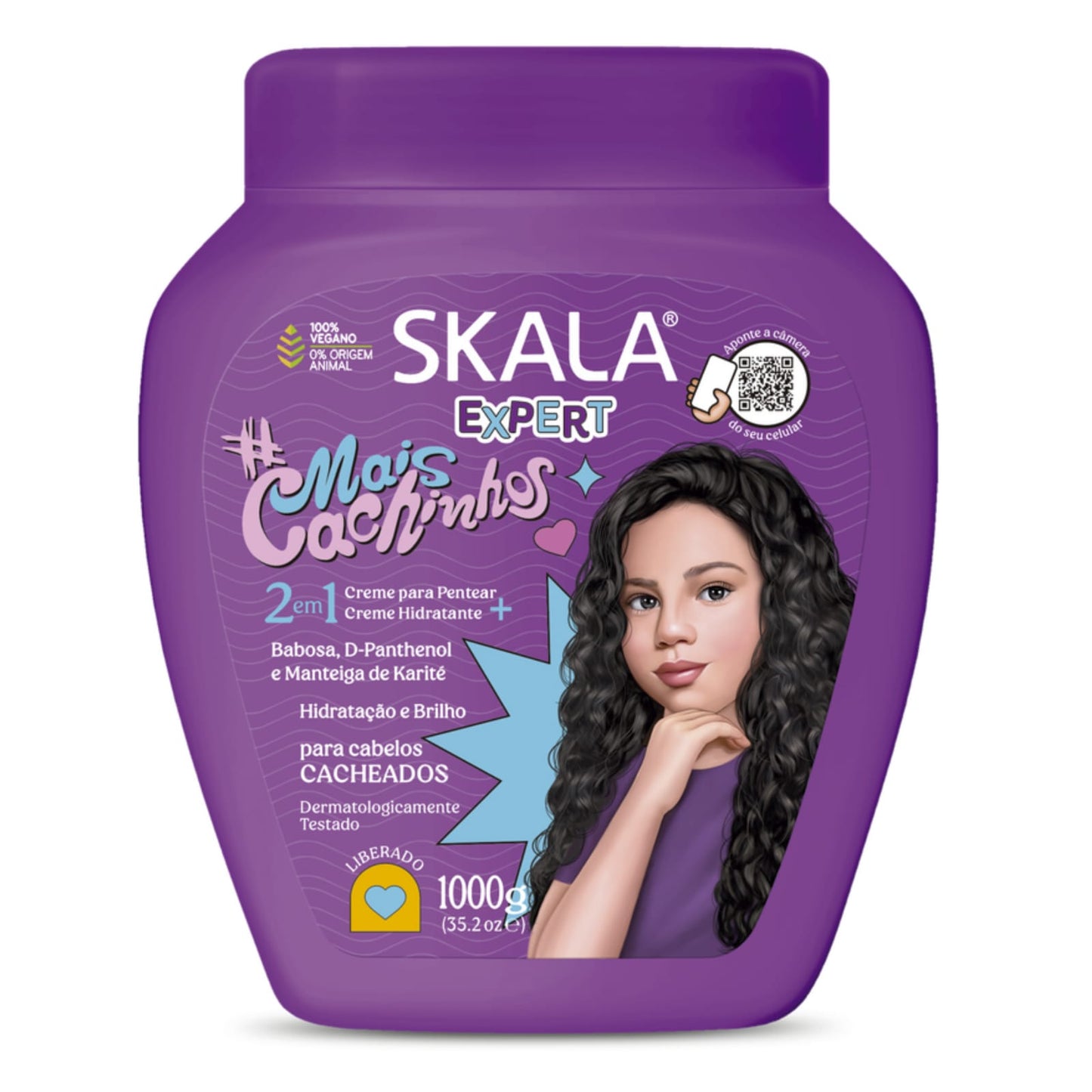 Skala Expert Masque Capillaire 2-en-1 – Crème de Soin & Leave-in Vegan (1000g) – Pour tous types de boucles