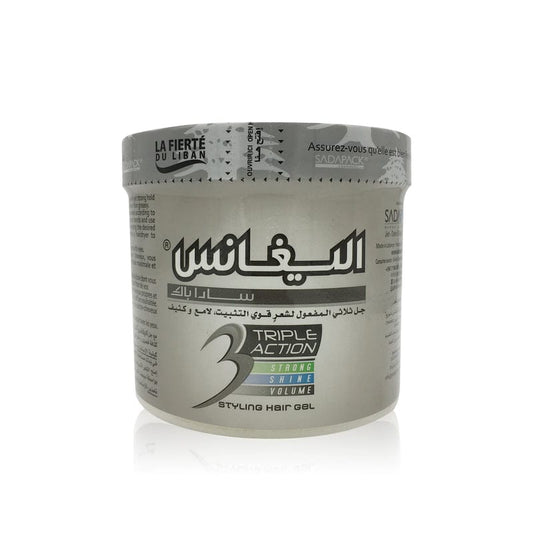 Gel Coiffant Elegance Triple Action - Tenue Forte & Brillance - Styling Hair Gel 500ml