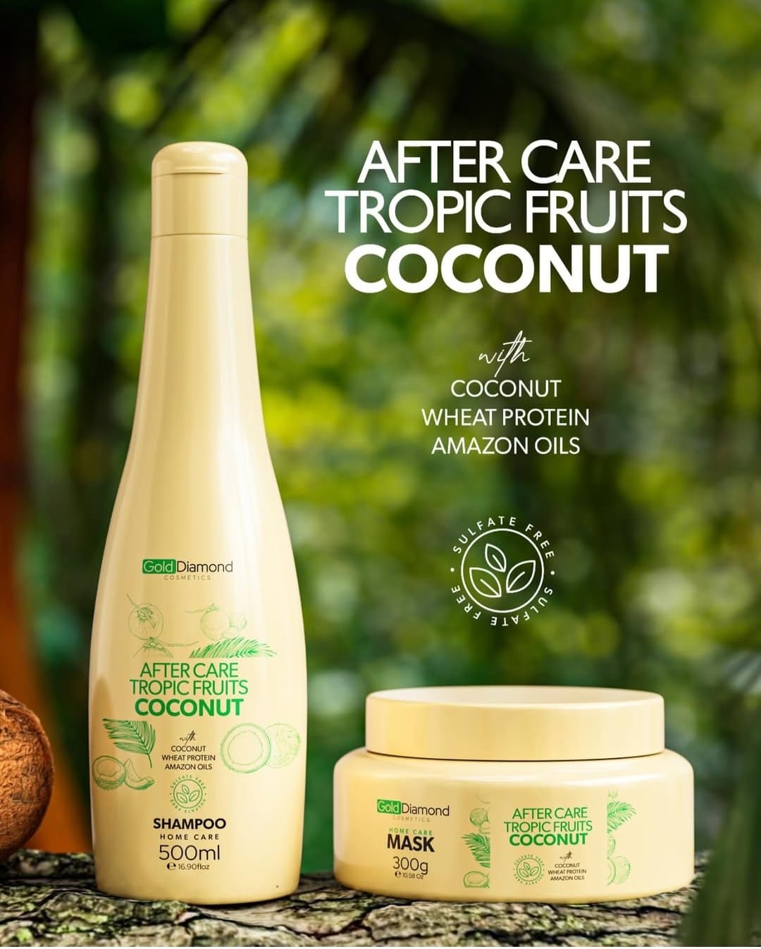 Gold Diamond Set de Traitement Après-Soin aux Fruits Tropicaux et Noix de Coco