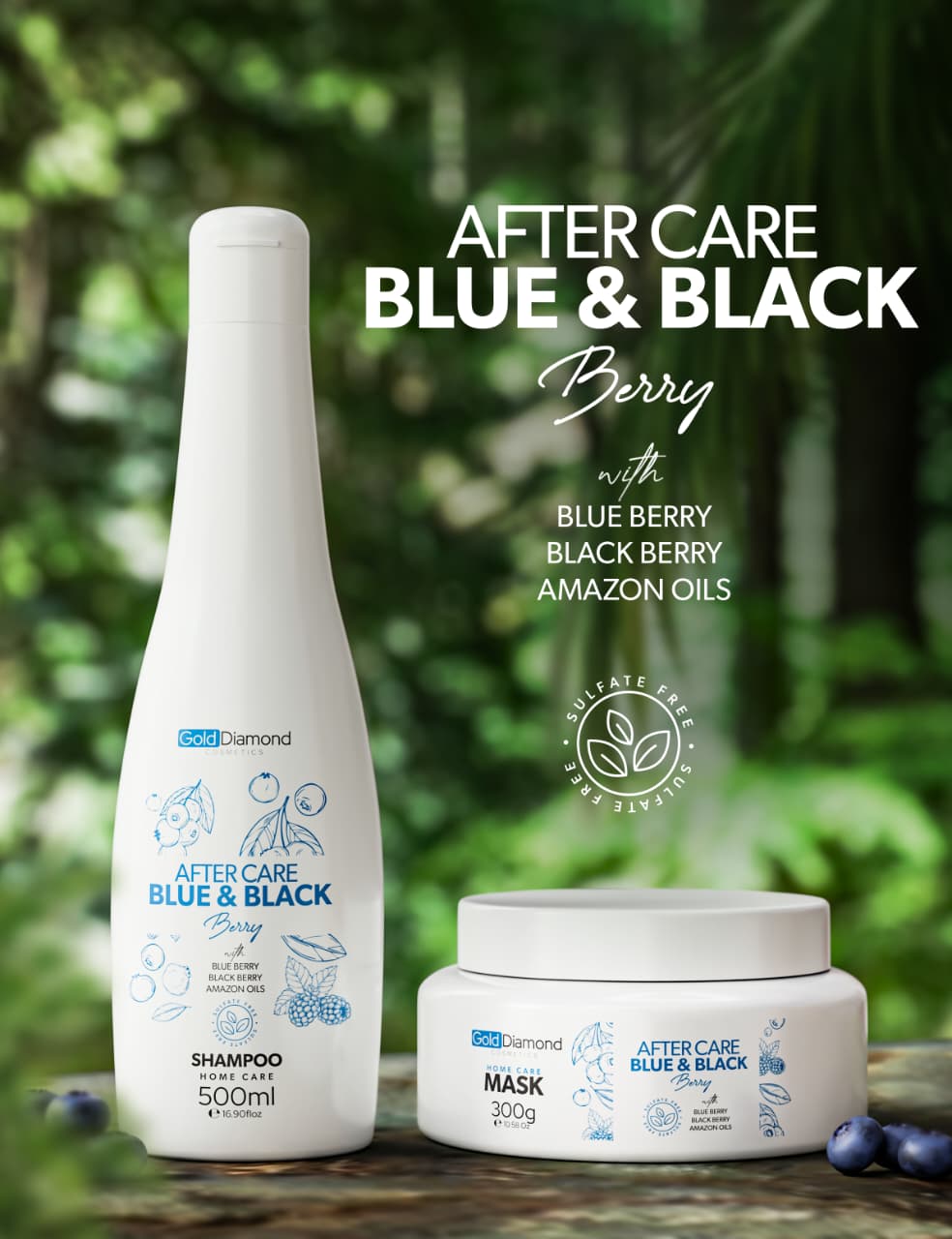 Gold Diamond Ensemble Traitement Blue & Black Berry