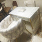 Table de Manucure Design Marbre & Or avec 2 Fauteuils