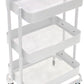 Chariot de Service à 3 Niveaux : Chariot de Rangement Professionnel à 3 Étages – Desserte sur Roulettes pour Salon de Coiffure & Esthétique – Noir Métallisé