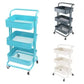 Chariot de Service à 3 Niveaux : Chariot de Rangement Professionnel à 3 Étages – Desserte sur Roulettes pour Salon de Coiffure & Esthétique – Noir Métallisé