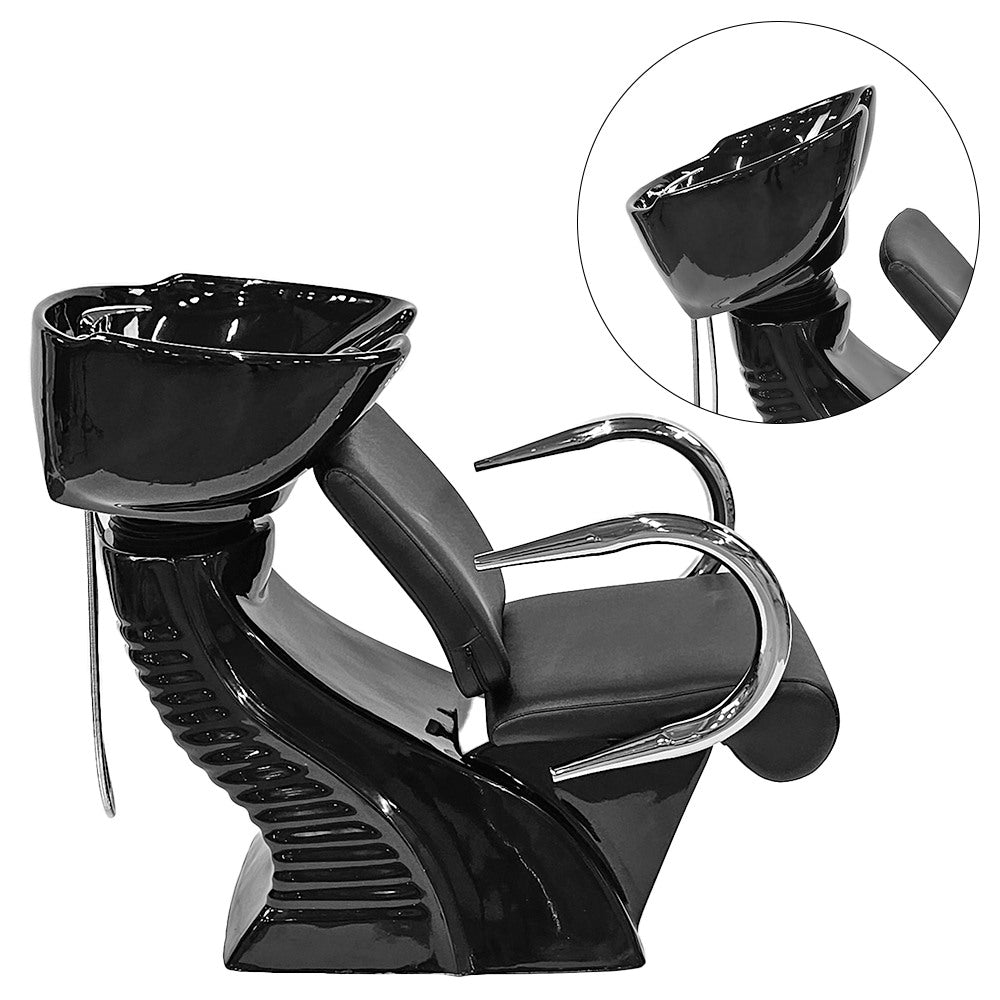 Bac à Shampoing Professionnel avec Fauteuil – Confort Salon de Coiffure – Noire